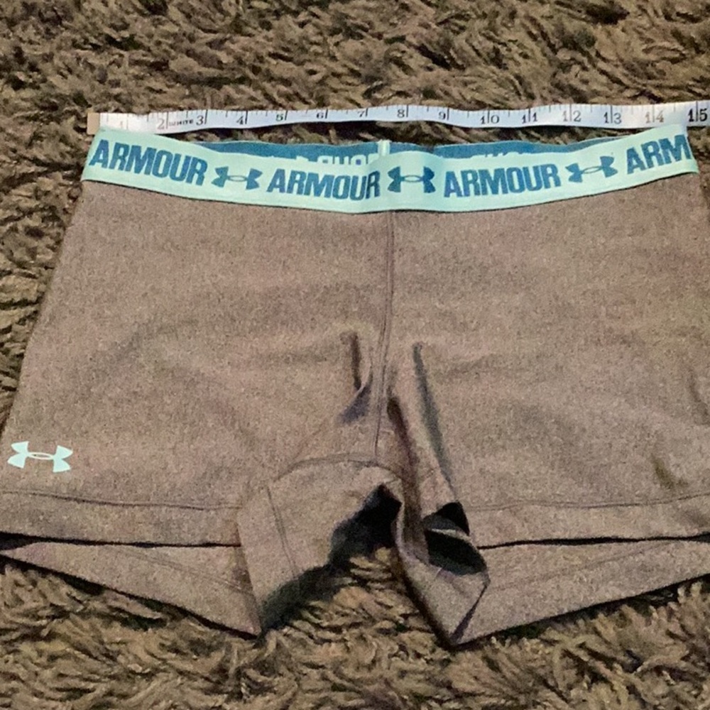 Under Armour Women's Gray and Teal Athletic Shorts